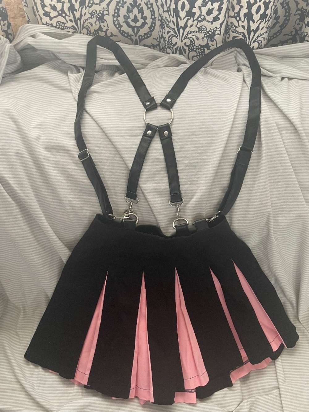 Dolls Kill Current Mood Pink/Black Skirt